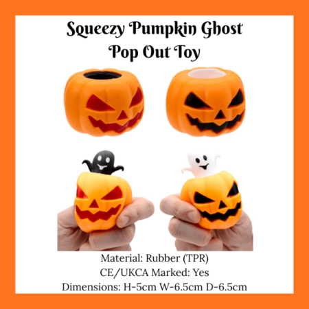 Squeezy Pumpkin Pop Out Ghost Toy